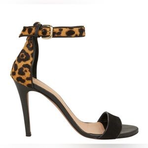 New! Never worn Veronica Beard Roan Leopard Calf Hair Sandals with shoe box